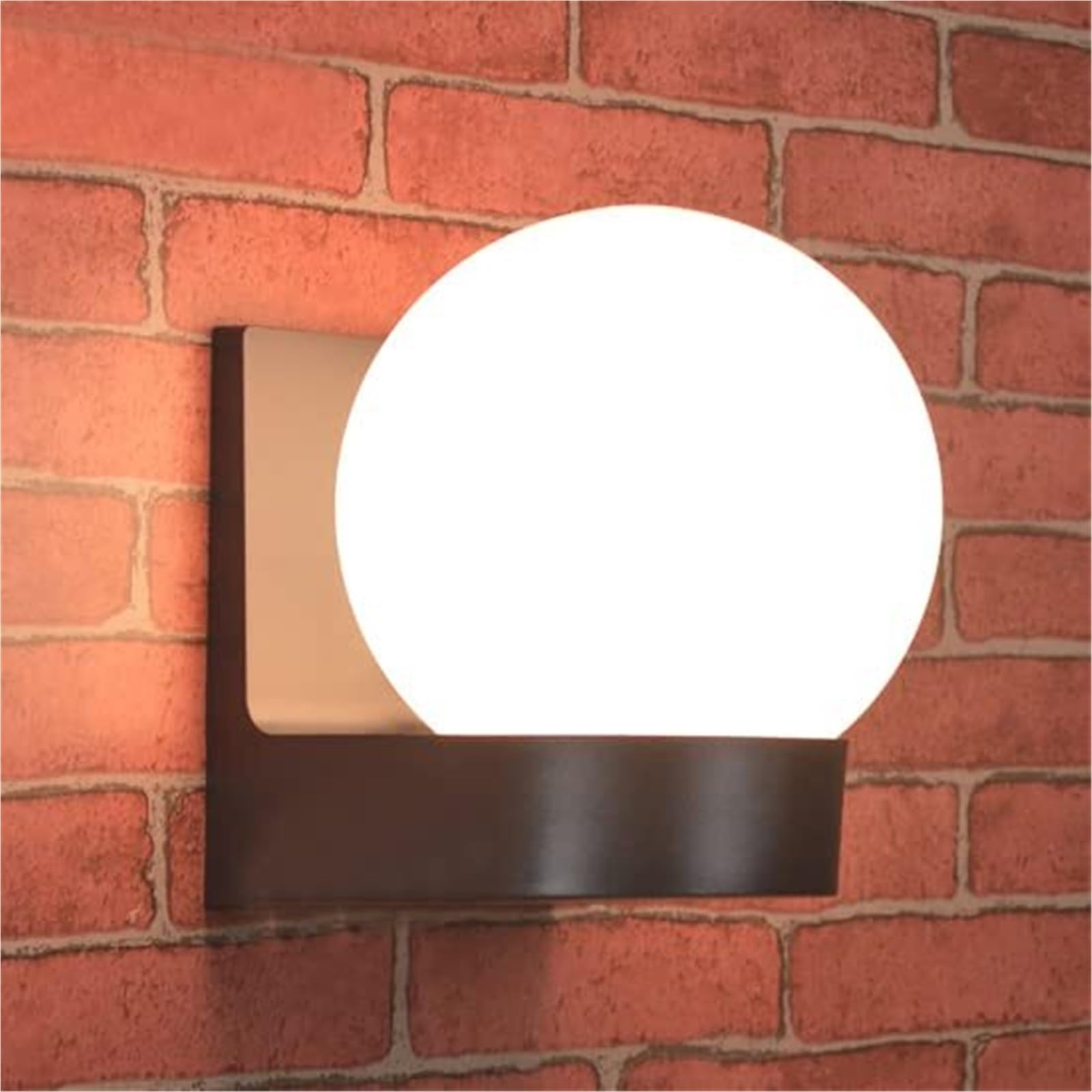 Khukhu Black Base(15W) 15W Led Outdoor Light Fixture Terrace Wall Lanterns Lamp E27 Bulb,Waterproof Exterior Wall Sconce Lamp,Pmma Milky White Lampshade(,3000K)