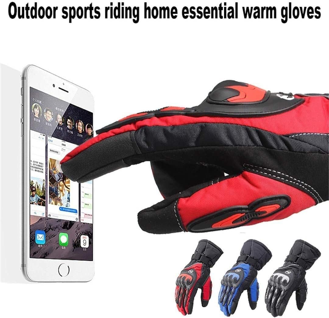 Gants de Cyclisme Gant Moto Chaud Imperméable Gant Sports De Plein Air Ski Skate Gants Moto Gant Velo (Color : Black, Size : Large)