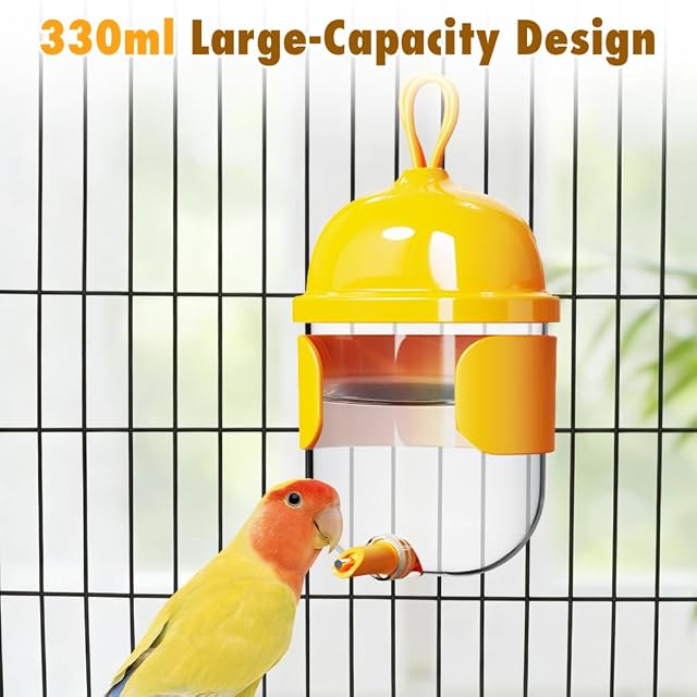 Foto 5 de 7 de Comedero de agua para pájaros, dispensador automático de agua para loros, fácil de colgar, para loros
