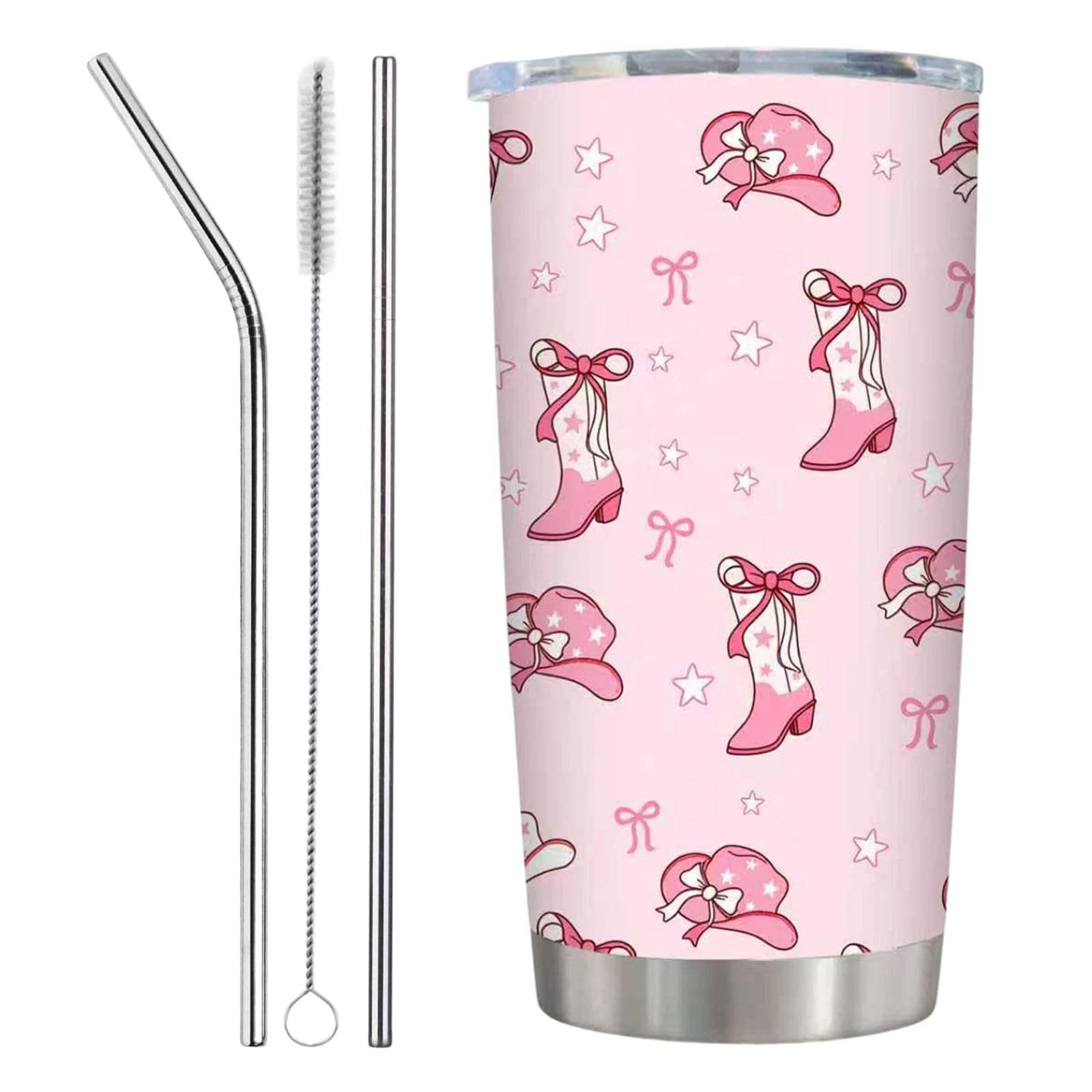 Leseogye Western Cowgirl Tumbler, Cowboy Insulated Travel Mug, Western Cowgirl Insulated Water Bottle for Travel, Cowboy Gifts for Women, Girl, Stainless Steel Coffee Mug with Straw Lid, Straw,