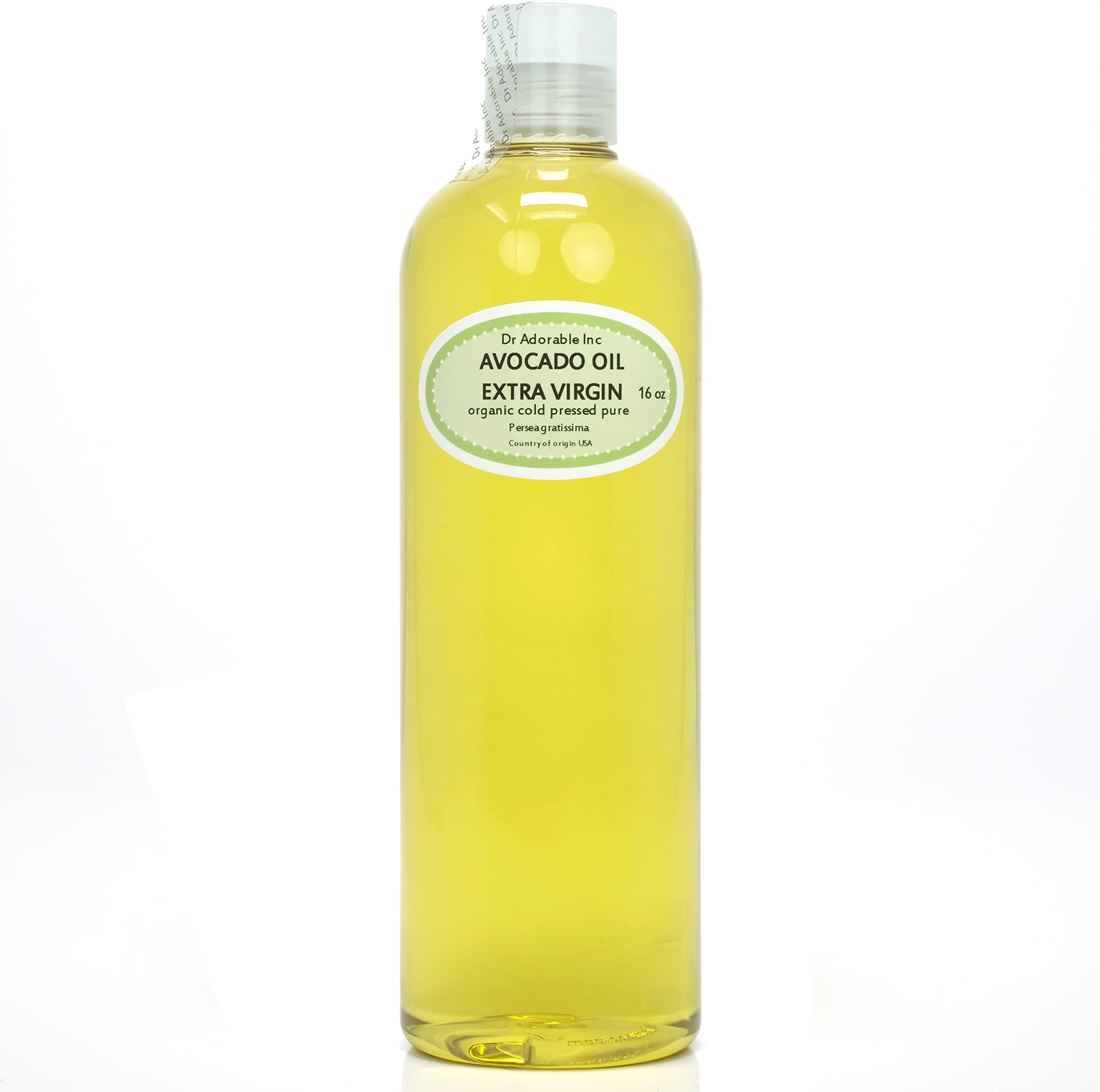 Dr Adorable - 16 oz - Avocado Oil UNREFINED - 100% Pure Natural Organic Cold Pressed Extra Virgin Raw