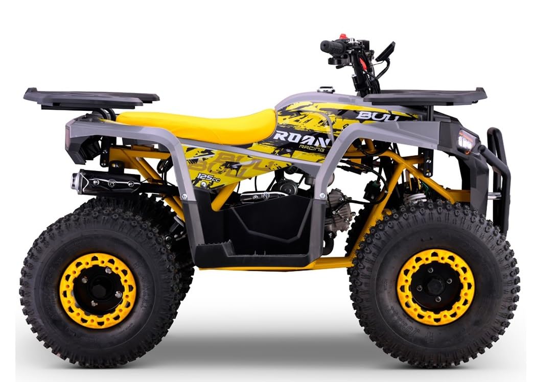 Quad Gasolina 125CC Roan-Bull Automático R8, Amarillo, Carga máxima 120 kg (Solo para circuitos Cerrados) + 10 años