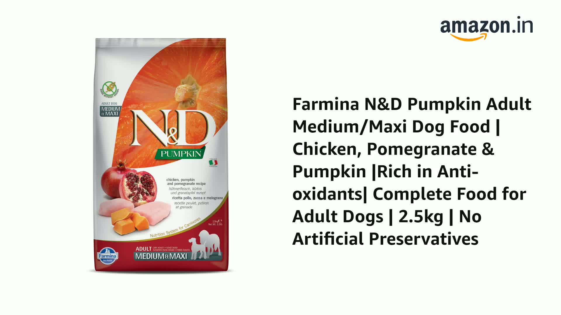 Farmina N&D Pumpkin Adult Medium/Maxi Dog Food | Chicken