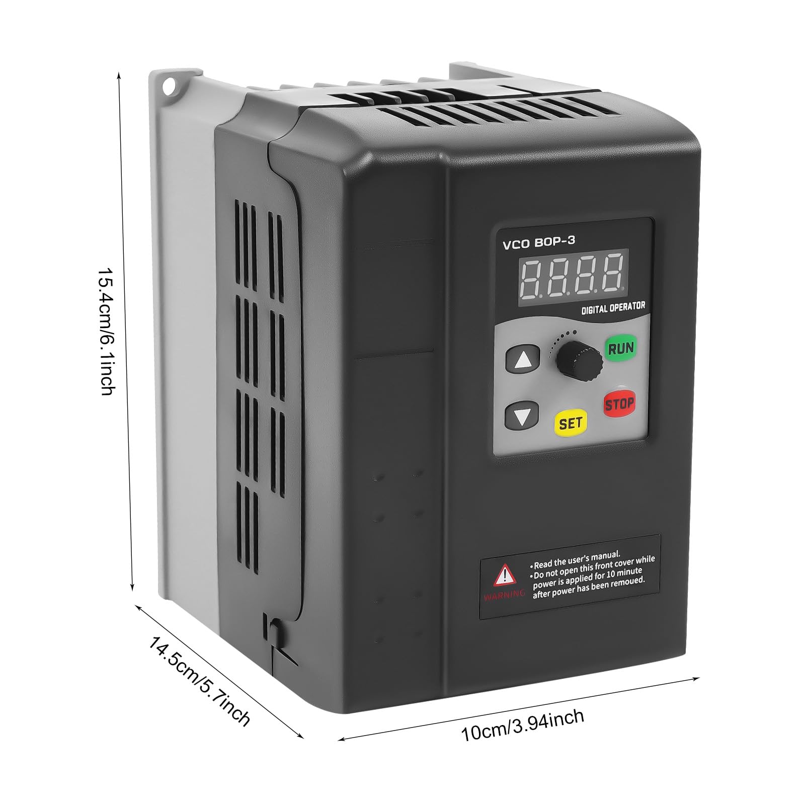 Frequenzumrichter 380V 2.2KW, Drehzahlregler 230V Motor mit Fernbedienung - 3-Phasen Frequenzgenerator für Poolpumpe, Lüfter & Industrieanlagen, Sanftanlauf & 8-fach Schutz