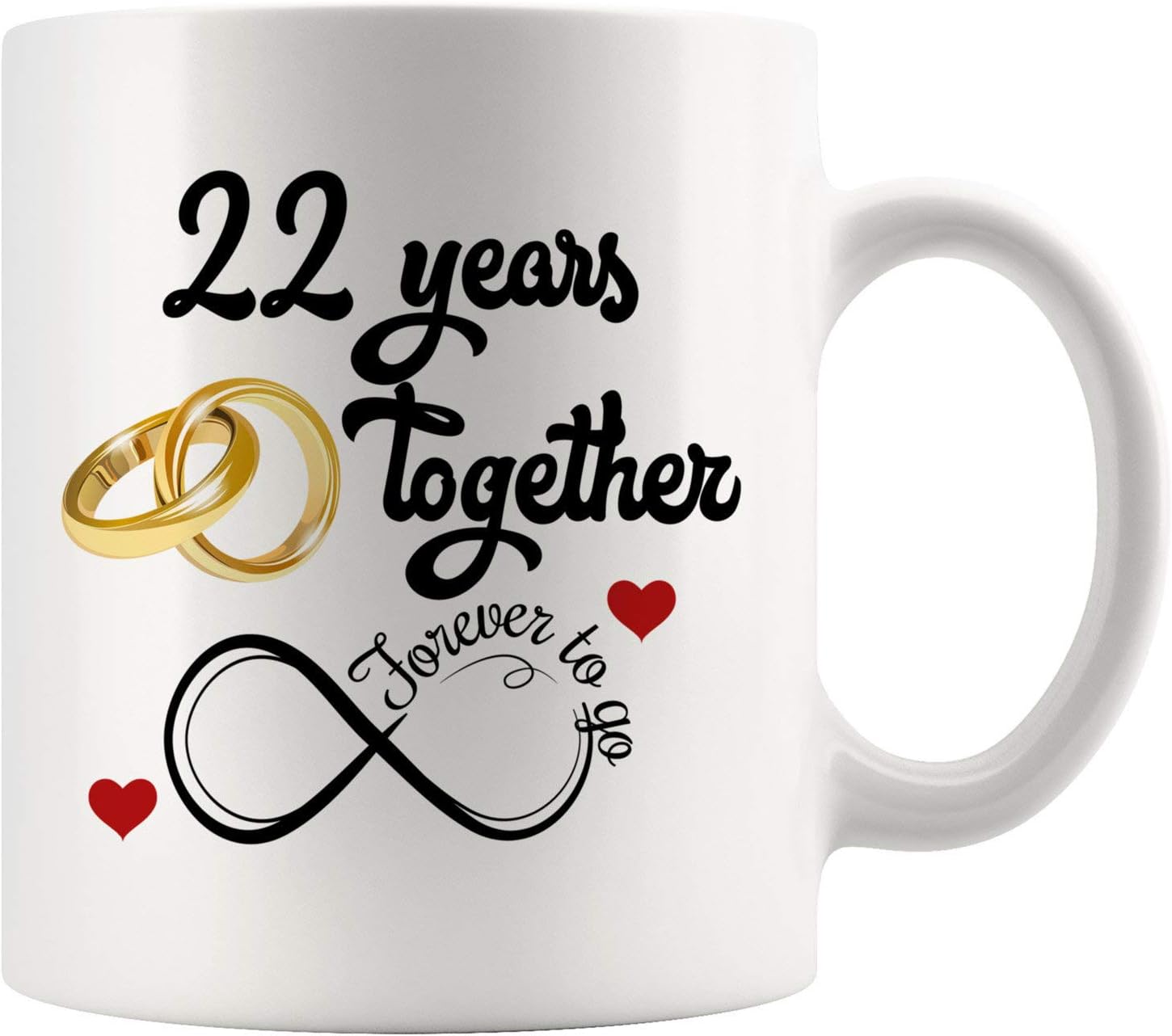 22nd Wedding Anniversary For Him And Her, 22nd Anniversarys For Her Him, 22nd Anniversary Mug For Husband &amp; Wife, 22 Years Together, Married 22
