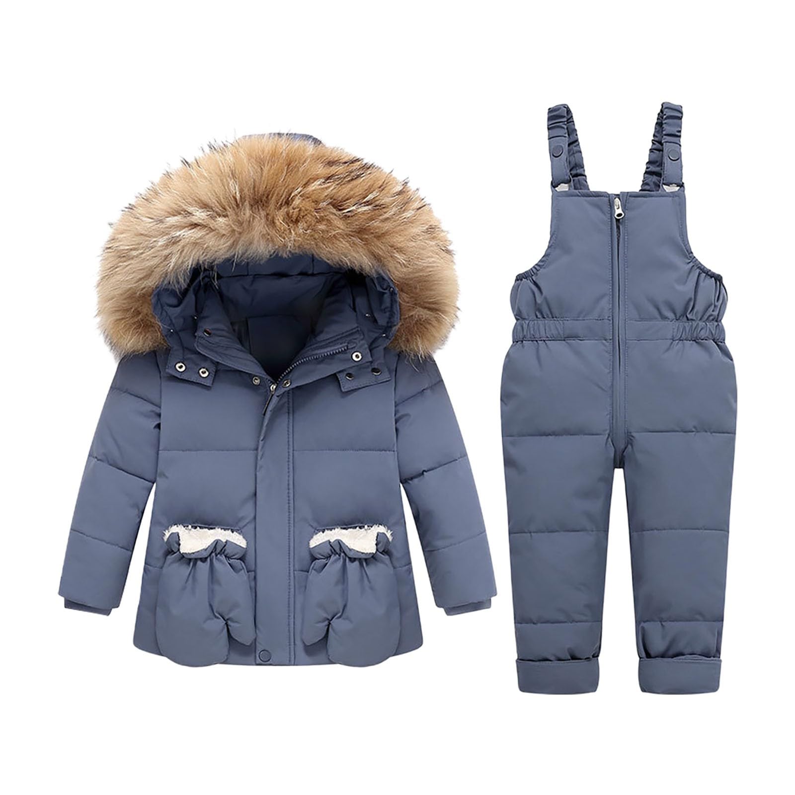 Boys Girls Infants Thickened Warm 1 6 Years Old Solid Color Down Jacket Suit Conjunto de ropa para niña 74
