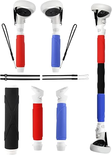 VR Beat Saber Handles AccessoriesDualLong Handles Extension Grips for MetaOculus Quest 2 Comfortable Silicone Washable Multipurpose Handle for