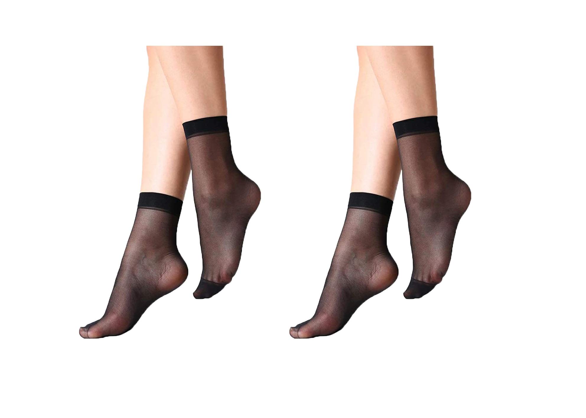 ketkar Women & Girl's Ultra-Thin Transparent Nylon Ankle Length Summer Black Socks_Pack Of 02-picture-43