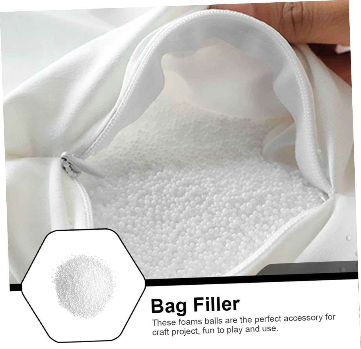 Mikinona Foam Bean Bag Filler for Home Floral Use White
