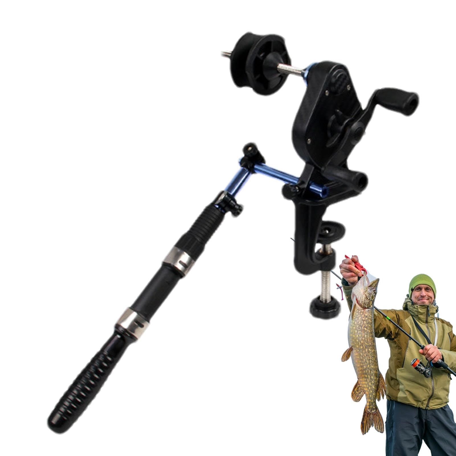 Enrouleur de ligne de pêche, enrouleur de ligne de pêche, station de bobine, système No Lines Twist Spooling Station – Outil compact pour bobines de fil de pêche