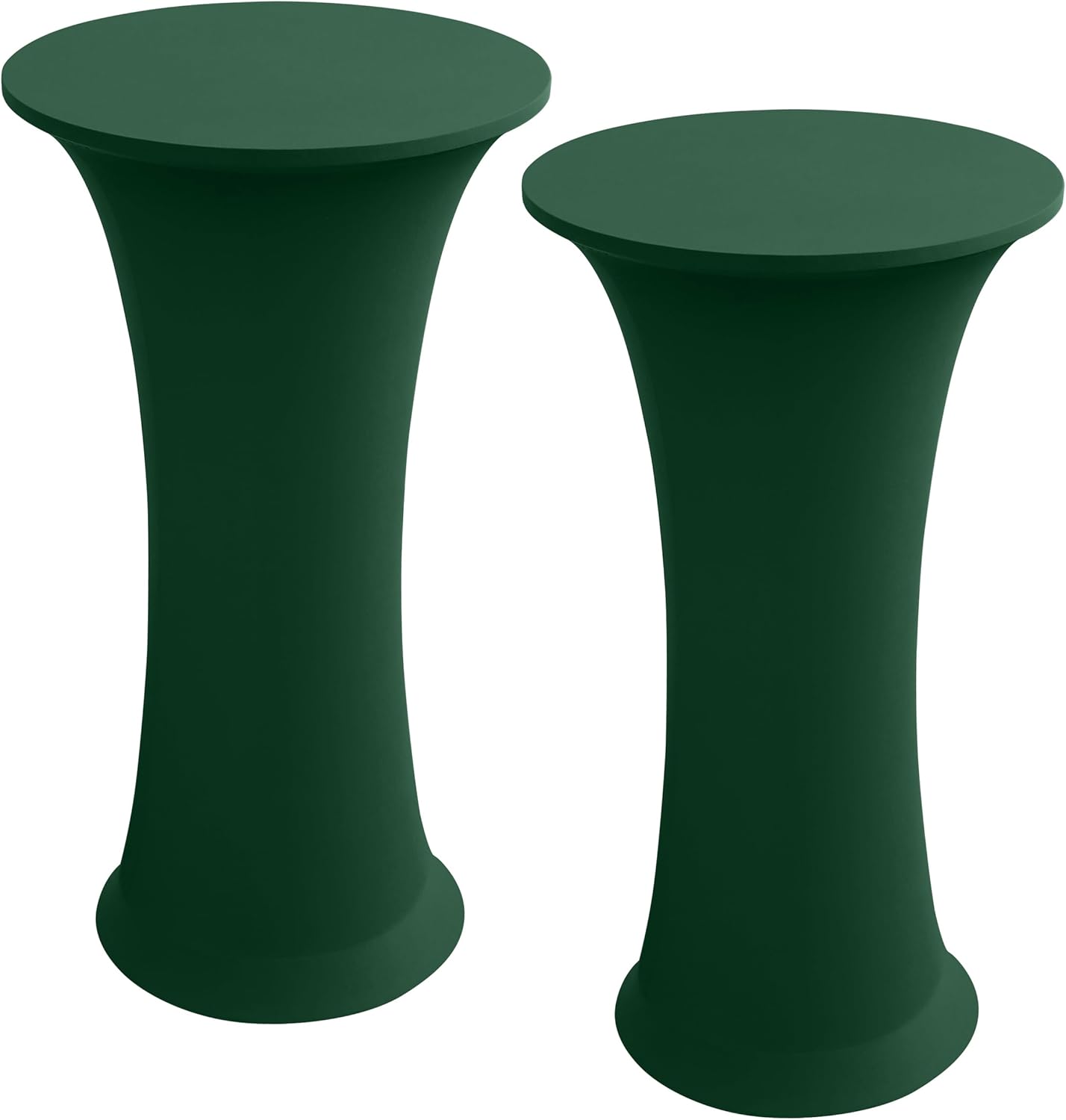 24" x 43" Fitted Stretch Cocktail Table Cover Highboy High Top Round Buttom Cocktail Tablecloth for Party Pub Banquet Bistro (2, Hunter Green)