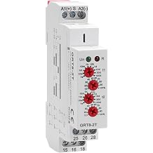 GRT8-2T Double Delay On Timer Relay,16A AC/DC12V to 240V Adjustable Two Groups of Output terminals with Different delay on Times Relay of Wide Time Delay Range for 0.1 Seconds to 10 Days