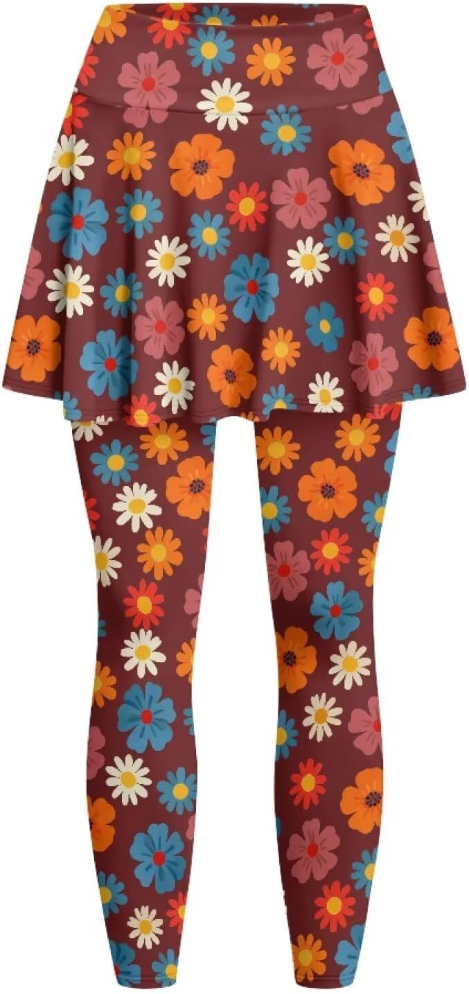 Womens Skort and Legging with Skirts Gothic Casual Tennis Pickleball Outfit Size XS-3XL