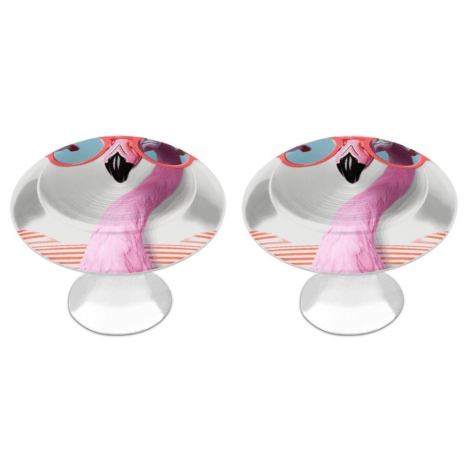 Btcowzrv Style Hello Glasses Flamingo 2 Pack Cabinet Knobs Drawer Pulls
