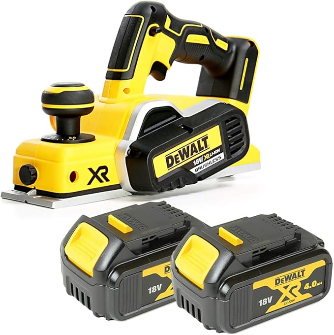 DEWALT DCP580N 18V XR Brushless Cordless Planer with 2 x 4Ah Batteries