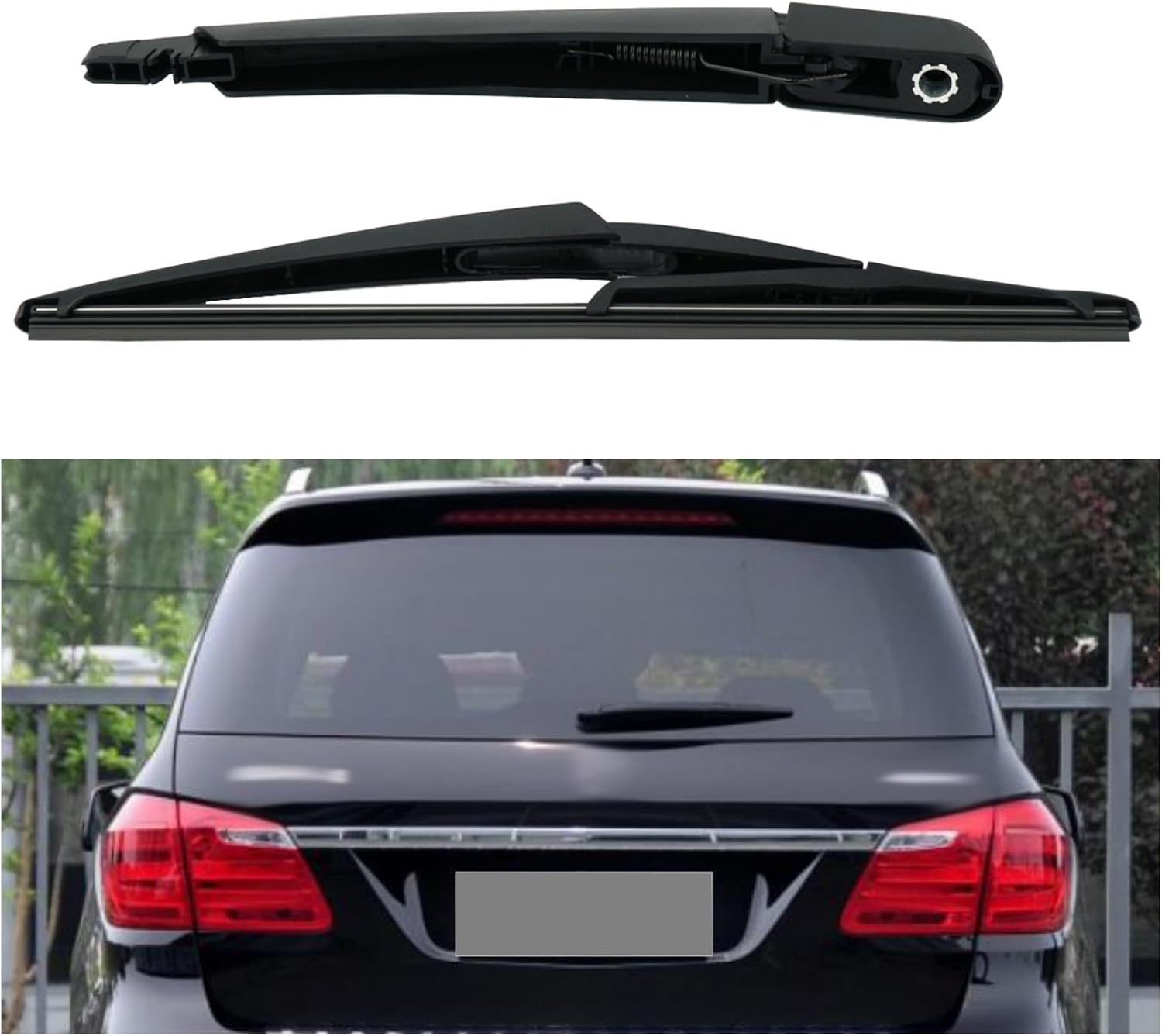 AUCERAMIC Rear Windshield Back Wiper Arm with Blade Replacement for Mercedes Benz ML-Class 2006-2015 ML350 W164, 2016-2018 GLE-Class GLE350 W166 GLE43 AMG Replace# 1648200744 A0009982921