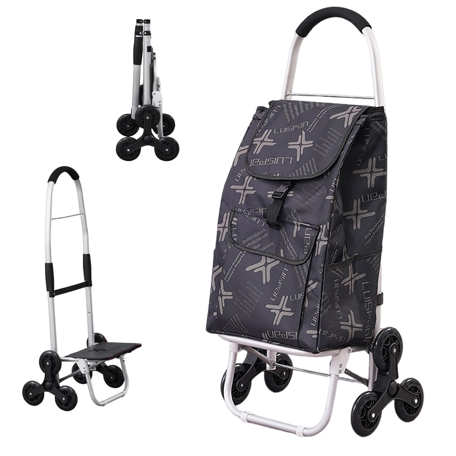 Carrello tris per la spesa 6 ruote sali scale trolley borsa Gim i xxl