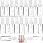 Spray Bottle, 2oz/50ml Small Plastic Fine Mist Spray Bottles, Mini Empty Travel Bottles with Funnels and Labels 20 Pack