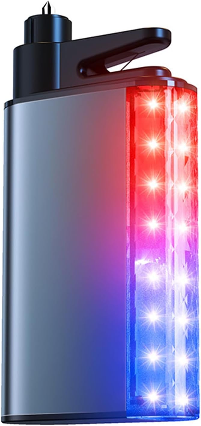 Essential Car Device: Adjustable Flashlight Warning Light & Window Breaker, Ergonomic Grip for Drivers & Families