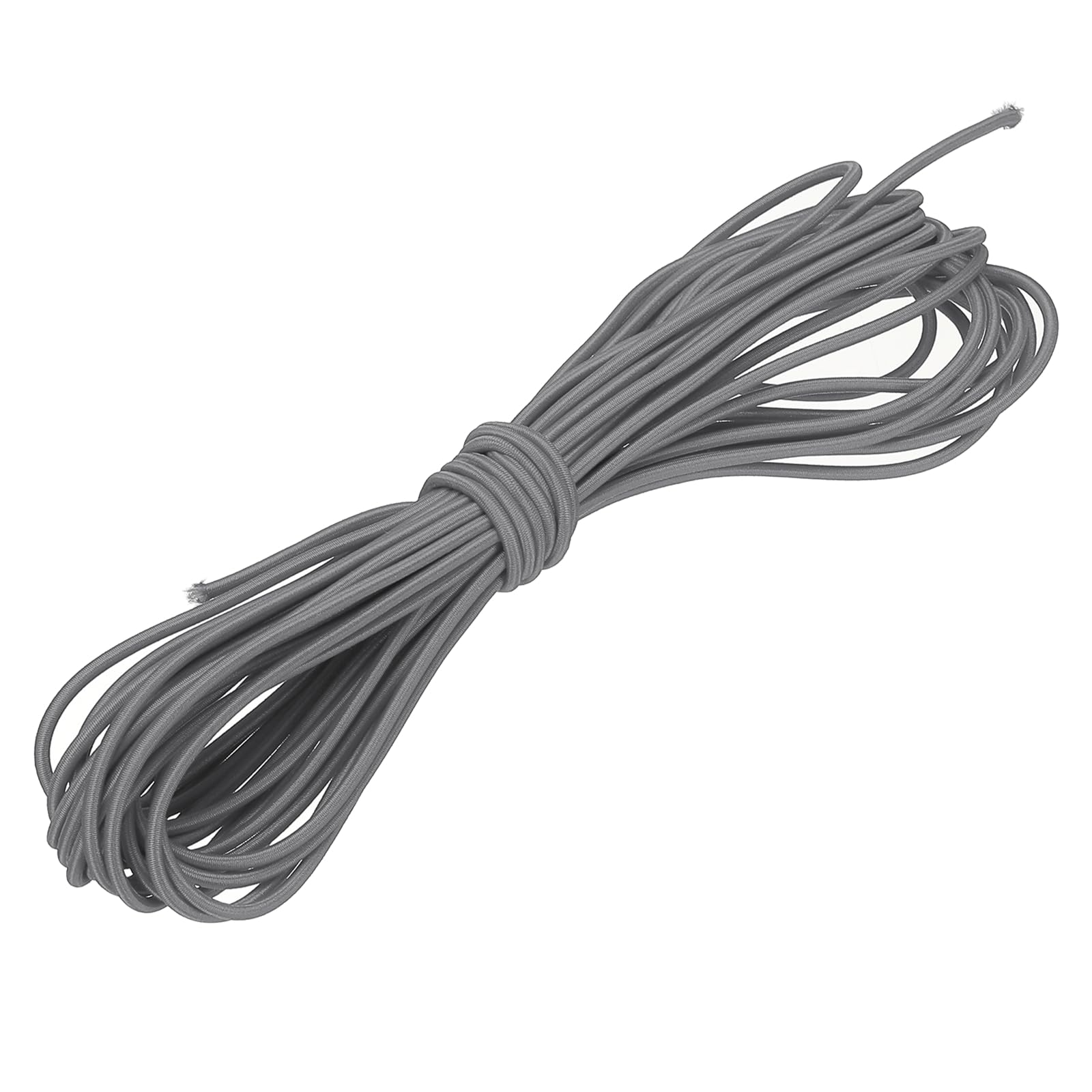 YELARXI Shock Cord, Elastic Cord Marine Grade Bungee Rope Stretch String - Fitting for (DIY Projects - Sewing - Tie Downs - Tent Pole - Kayak Strap) 1/8 Inch x 33 ft & Dark Gray