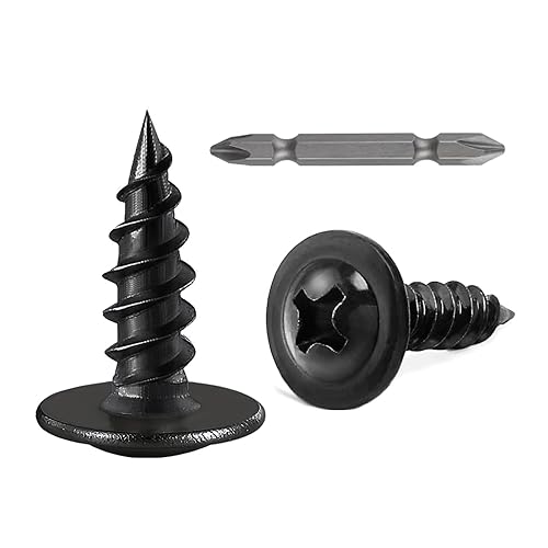 Miniatura 1 de 180 tornillos de madera con cabeza de truss #8 x 12 pulgadas, tornillos negros Phillips de chapa metálica de alta resistencia, tornillos