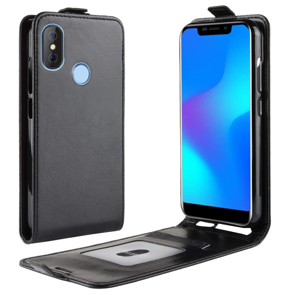 Zl One PU Leather Protection Card Slots Wallet Cover Flip Case for Doogee X70 (Black)