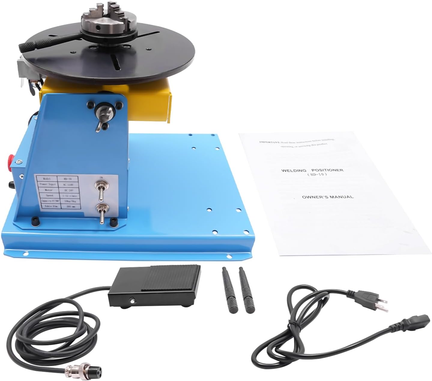Rotary Welding Positioner, 0-90° Welding Positioning Turntable 1-12RPM Speed Control, 20W Countertop Portable Welder Positioner Turntable Machine