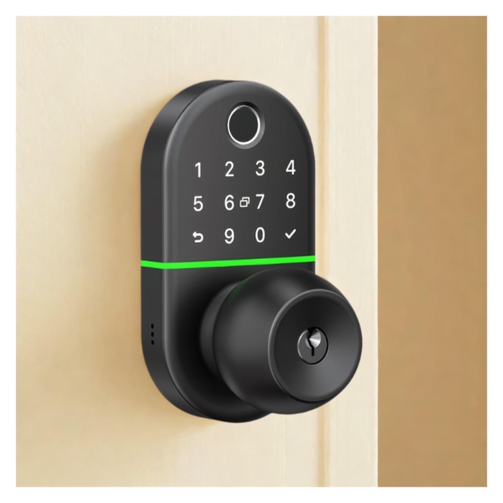 Serrure de porte intelligente électronique avec poignée et empreinte digitale pour l'avant