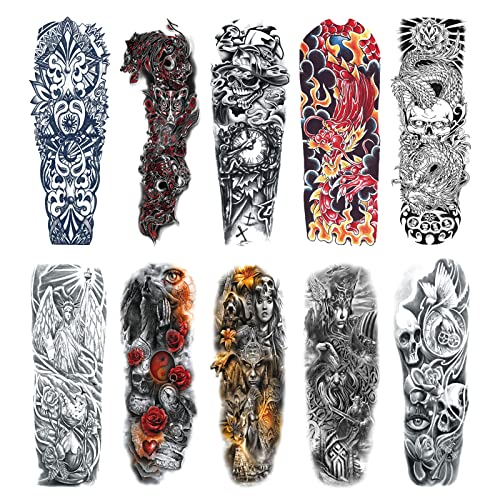 IWANTDIY Temporary Tattoo for Women and Men (L19“xW7”), Sleeve Tattoos for Adults,Realistic Fake