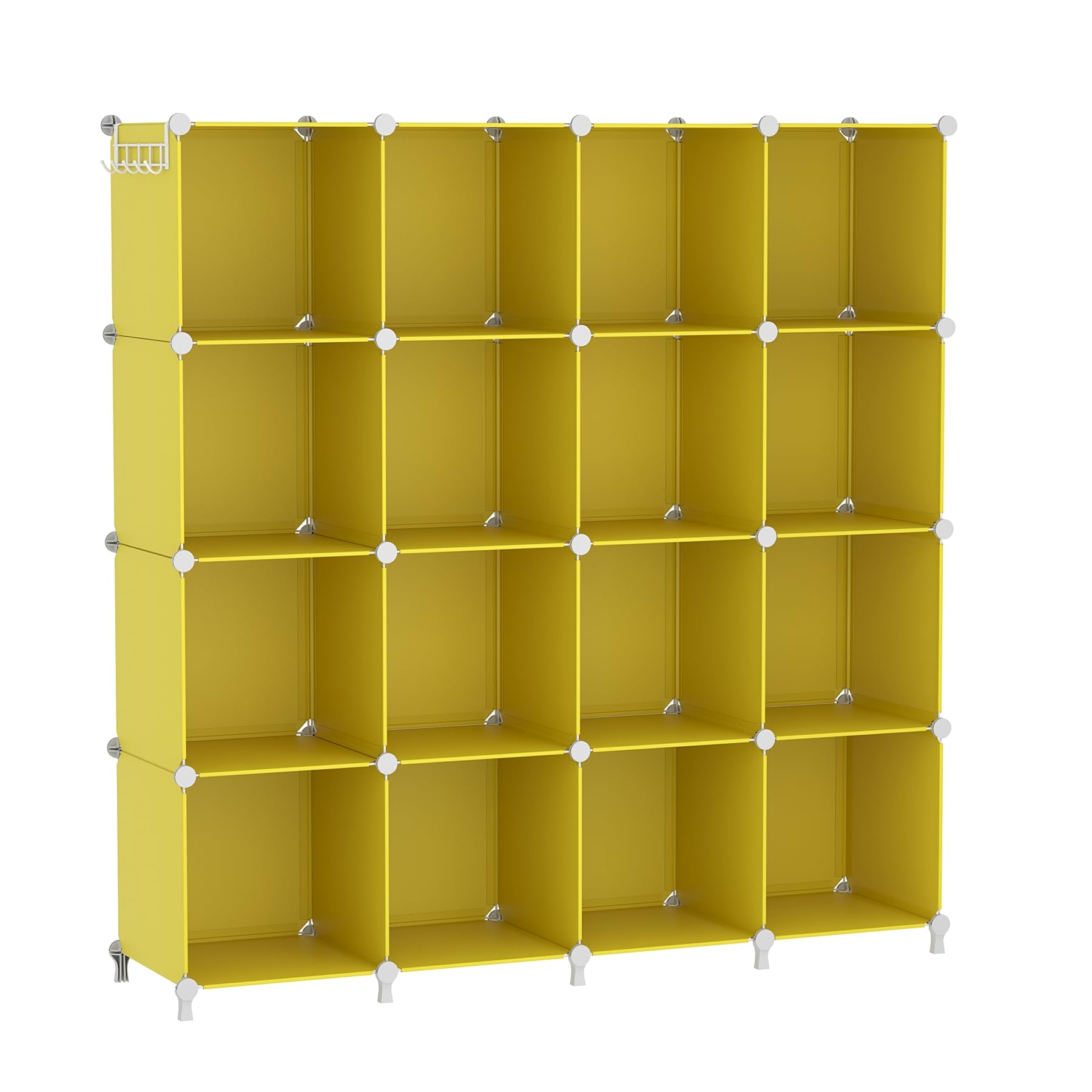 AWTATOS Cube Storage Organizer, 16 Cube Closet Organizers and Storage Shelves, DIY Stackable Bookshelf for Bedroom, Home, Translucent Twill，Colori trasparenti