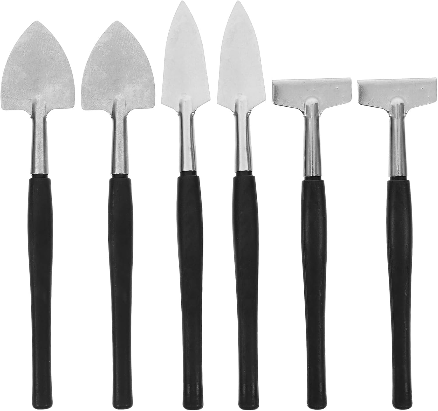 SEWACC Mini Garden Tools Set 6pcs with Shovel, Rake, and Spade, Black Miniature Gardening Tool Kit for Indoor and Outdoor Planting, Bonsai, Succulent, and Soil Cultivation
