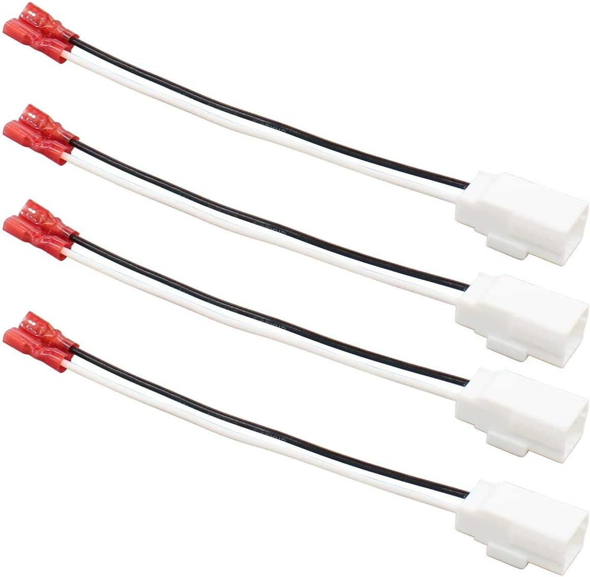 4 Pack Speaker Harness Compatible with Jeep Wrangler Chrysler Town & Country Dodge Dakota Front Rear Door Speaker Wiring Harness Adapter