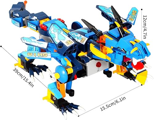 Miniatura 7 de Mould King Bloques de construcción de dragón con control RC y aplicación, juguete de ladrillos de construcción geniales con potencia, proyecto STEM