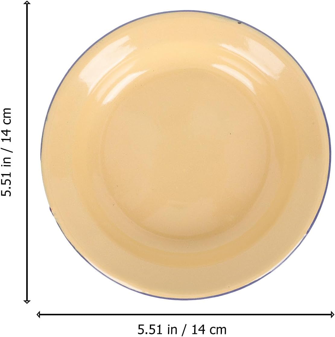 4pcs Enamel Plates Fruit Plate and Pastry Entertaining Tray Household Enamelware for Desserts Snacks and Family Gatherings Pure Yellow