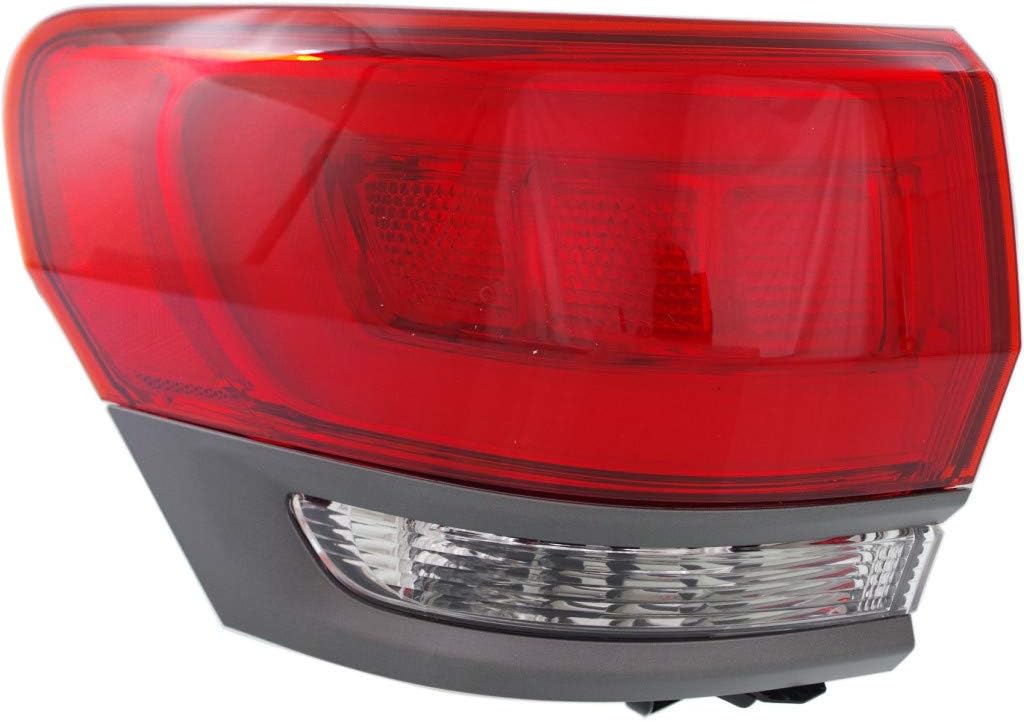 CarLights360 For Jeep Grand-Cherokee 2014-2017 Tail Light Assembly Outer Laredo.Limited.Overland.Summit MD W/Gray Trim Passenger Side DOT Certified | CH2805110 | 68236104AC