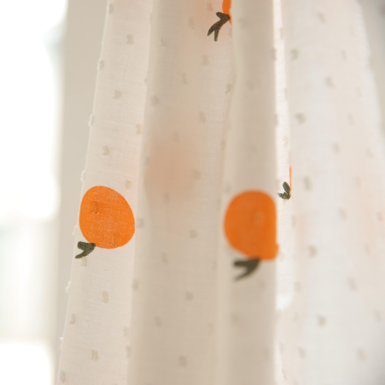 KnSam 2er Scheibengardine Voile Bistrogardine HxB 30x140cm, Orange Muster Beige Orange Bistrogardine Kurz, Haken Baumwolle Fenster Vorhang für Privatsphäre Fenstervorhang Wohnzimmer