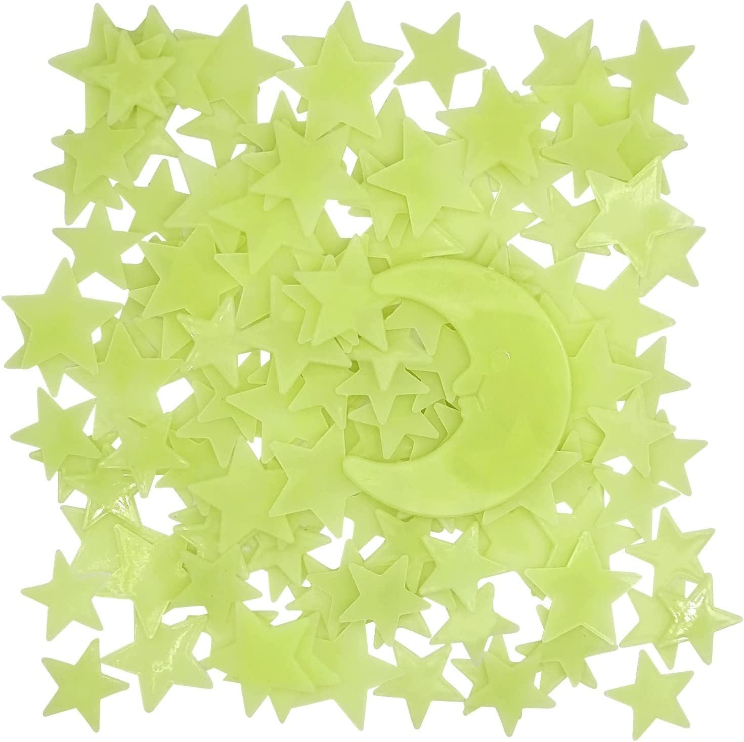 Giraffe Sticker Karanlıkta Parlayan Fosforlu Ay ve Yıldız Tasarımlı Dekoratif (50 Adet Yıldız)