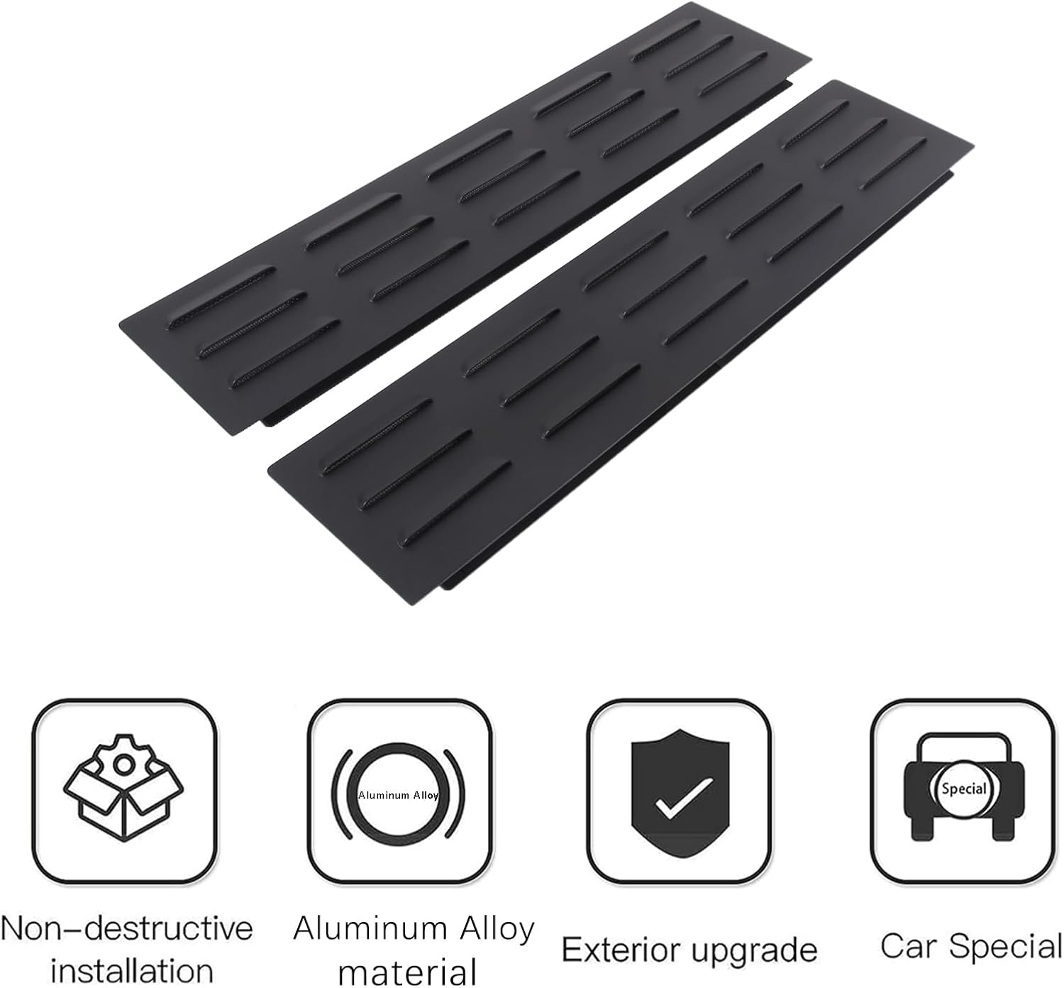 PIUGILH Car Rear Side Window Louvers Cover Compatible with Land Rover Defender 2020-2023 110 130, Aluminum Alloy Exterior Decoration Trim Panel Cover,2Pcs