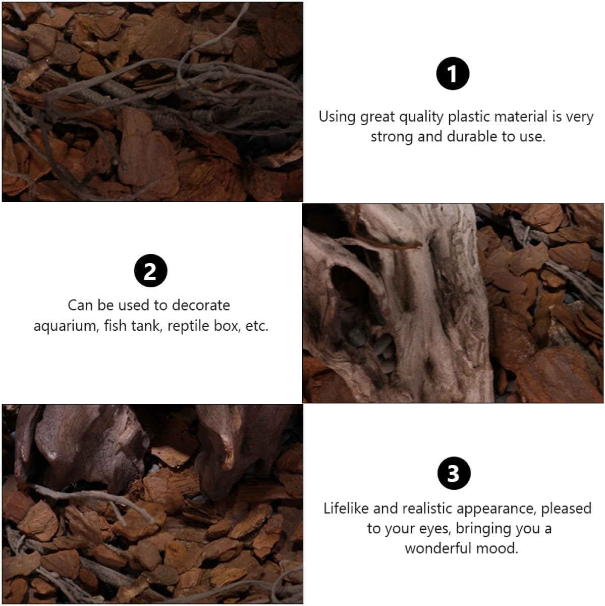 Abaodam Reptiles Box Pine Bark Landscape Material 500g Pack Natural Wood Bedding for Turtle and Tortoise Habitat Terrarium Decor