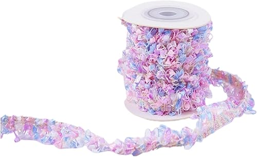 Cinta de flores moradas, ribete floral para manualidades, envoltura de regalos, decoración del hogar, lazos de invitación de boda, coronas,
