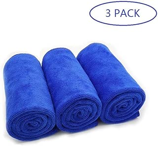 Microfiber Car Drying Towels, Super Absorbent Large Scratch Free Car Cleaning Cloths Plush Thick Car Washing Towels Ltra Soft Auto Detailing Towels 380gsm 30CM X 70CM 3 Pack Blue