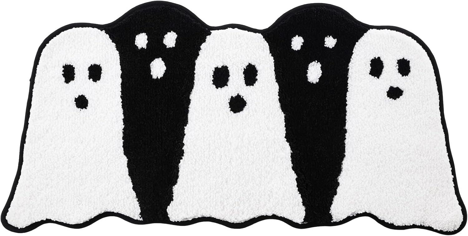 Cute Ghost Halloween Bathroom Rug 18x36 Inch, Cool Halloween Bathroom Decor