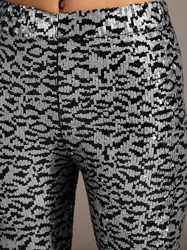 Image of Black Sequine Bell Bottom Pants