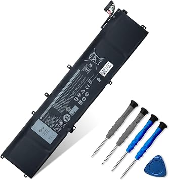 97Wh 4K1VM Laptop Battery Replace for Dell XPS 15 9560 9570 7590 Inspiron 7500 7501 7700 vostro 7500 g7 17 7700 Precision 5520 5530 5540 Series 9TM7D W62W6 V0GMT XYCW0 NYD3W 11.4V 8070mAh