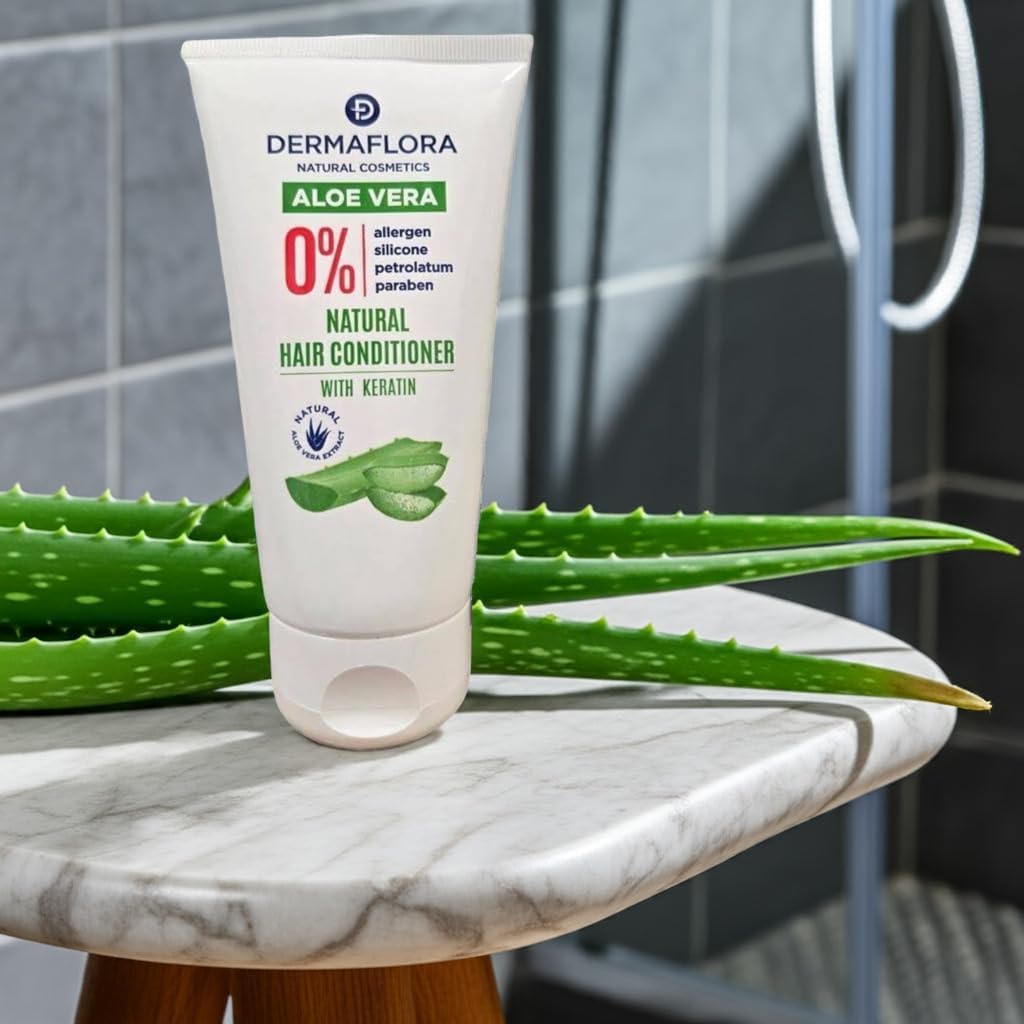 Dermaflora Sulfate-Free Conditioner for Dry & Damaged Hair 150ml, Aloe Vera with Keratin & Avocado Oil, Moisturising - Image 3
