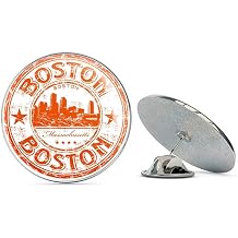 Boston Massachusetts USA Round Metal 0.75" Lapel Pin Hat Shirt Pin Tie Tack Pinback