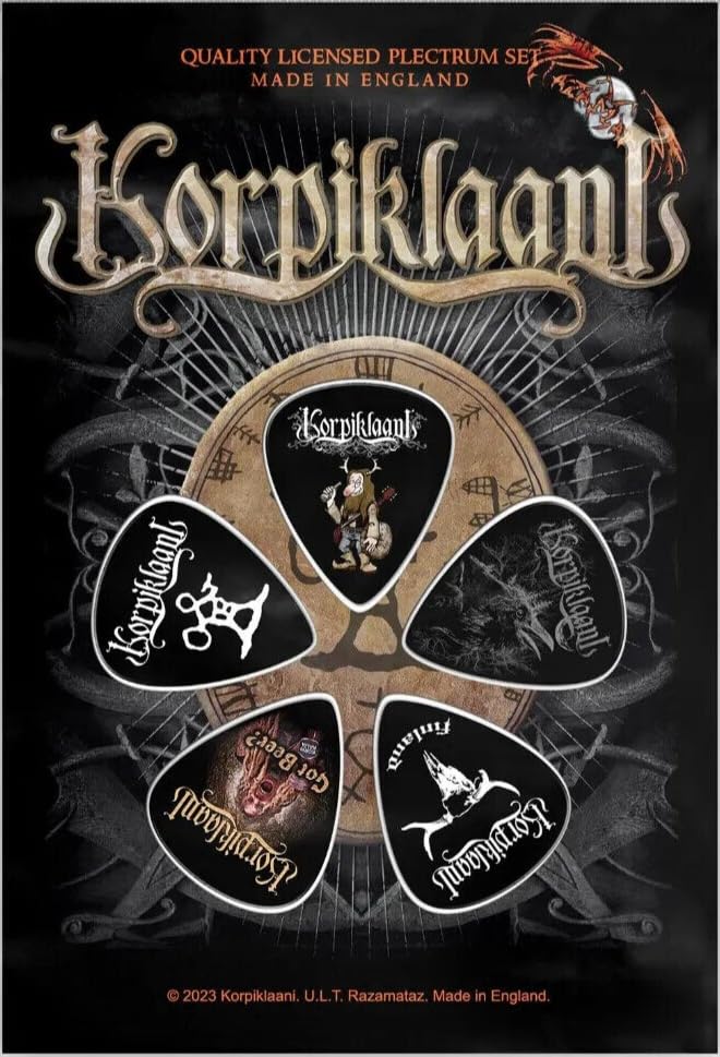 KORPIKLAANI Guitar Pick Set # 2 Shaman Drum 5 Pieces Plek Plek Plectrum, Small