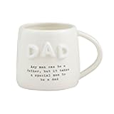 Mud Pie White Dad Chunky Letter Mug; 18 oz