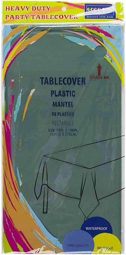 Plastic Tablecloths for Rectangle Tables, 12 Pack – Heavy Duty Party Table Cloths Disposable, Rectangular Table Covers, 54" x 108", Color-(Hunter Green)