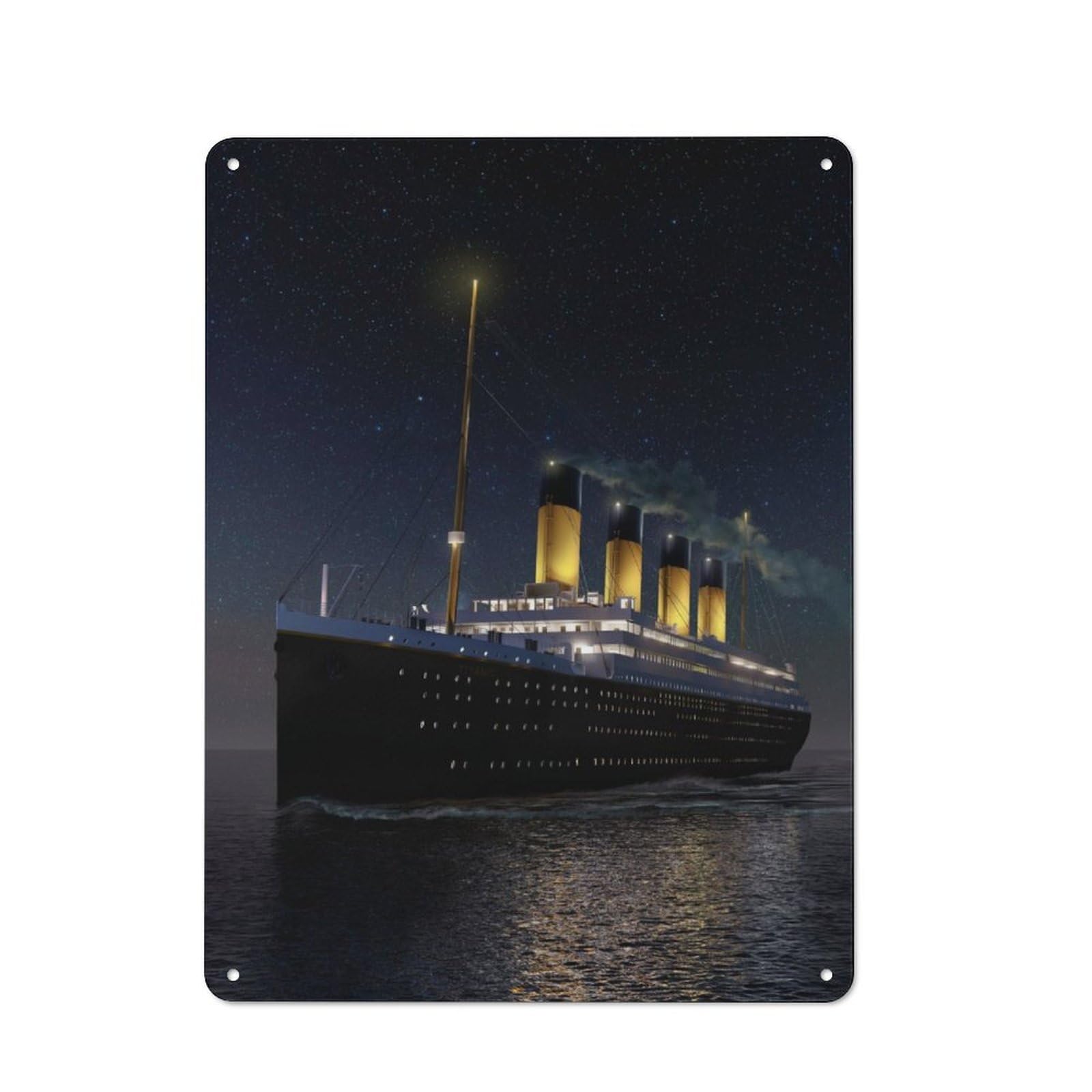 Junmoney The Ship That Never Sinks Tin Wall Plaque 40X30cm With For Hobby Room Or Studio, For Updating Hobby Room And Studio After Moving